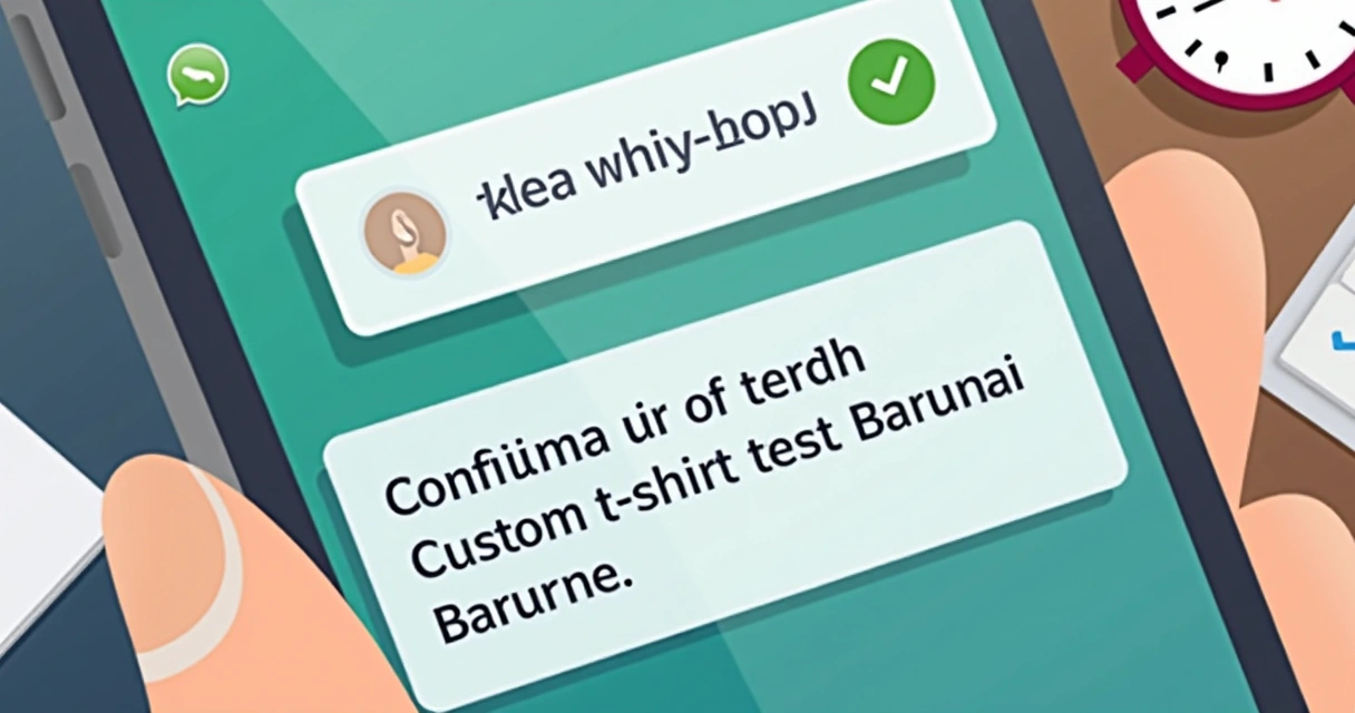 confirmação de pedido de camiseta via WhatsApp 