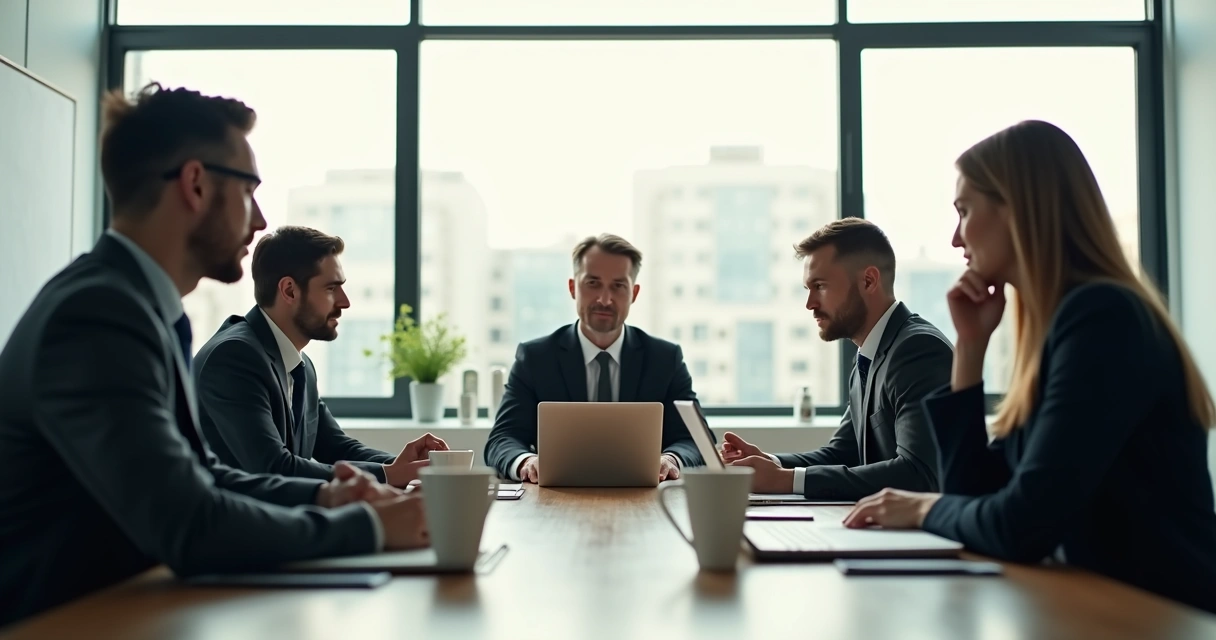 Pessoas discutindo em reunião no ambiente de trabalho 