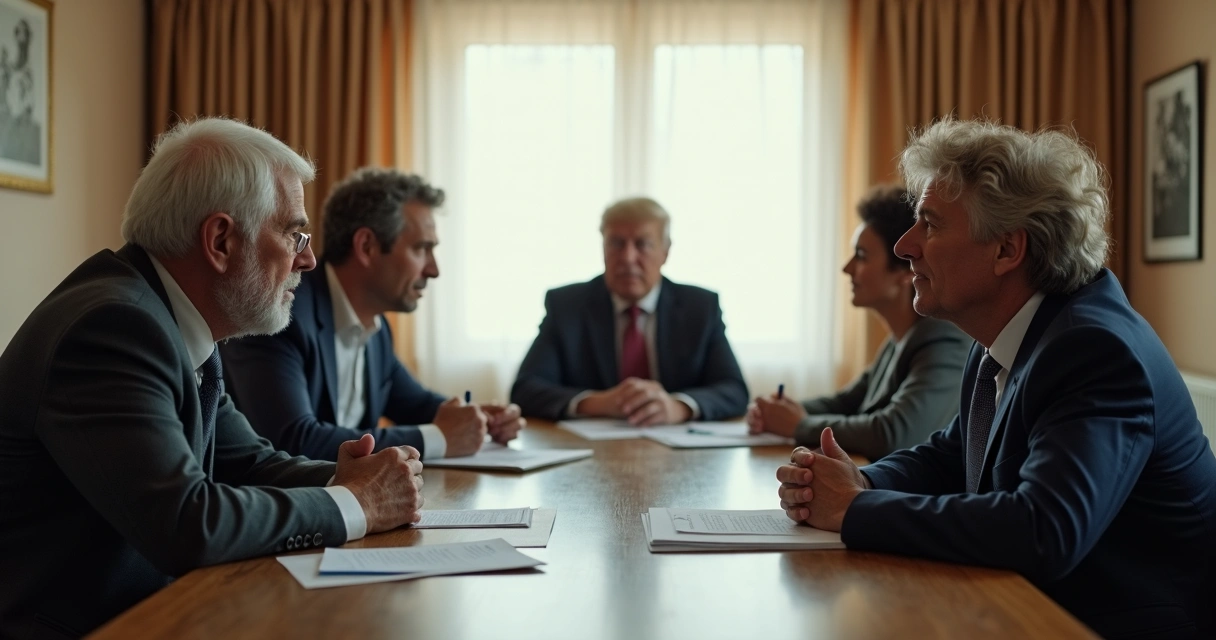 Dois familiares afastados em reunião, clima de tensão no ar 