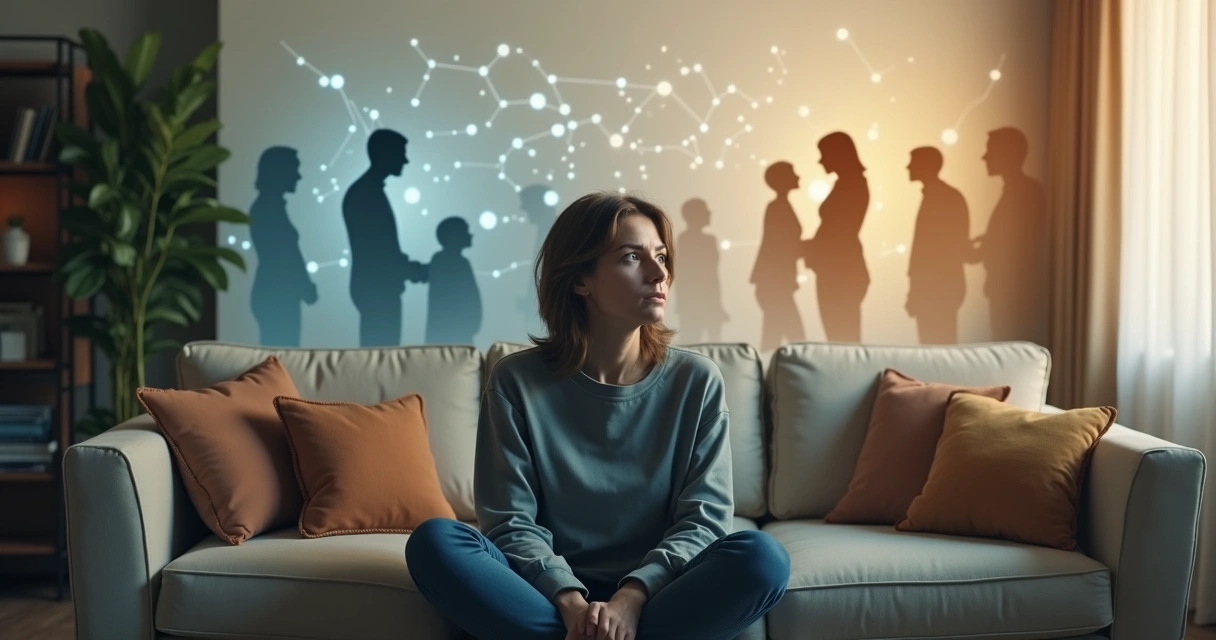 Pessoa dividida entre empatia e fuga em meio a conexões emocionais 