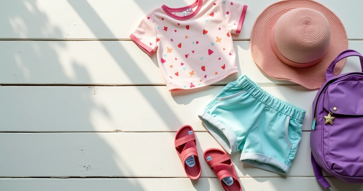 Conjunto de verão infantil para menina com estampa 