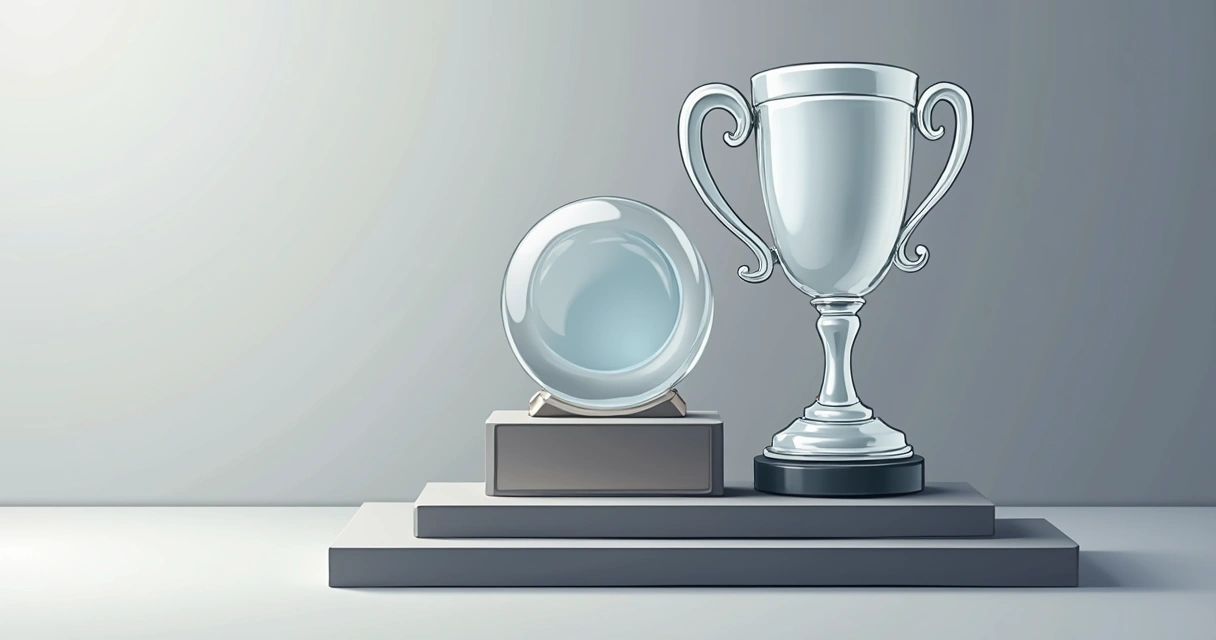 Troféu, placa de homenagem e medalha juntos em base neutra 