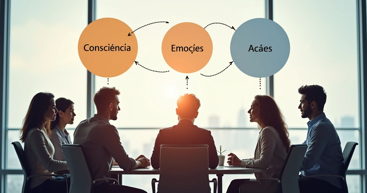 Conexão entre consciência, emoção e ação em uma equipe 