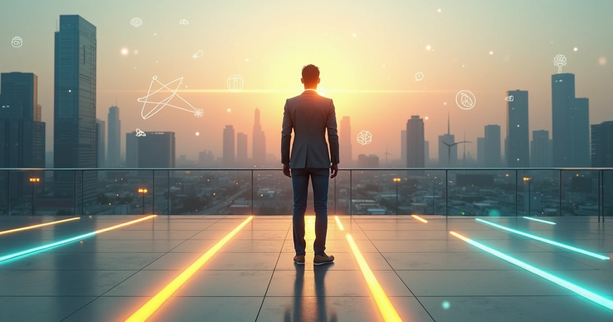 Professional standing on a split path symbolizing conscious career choices in 2026 