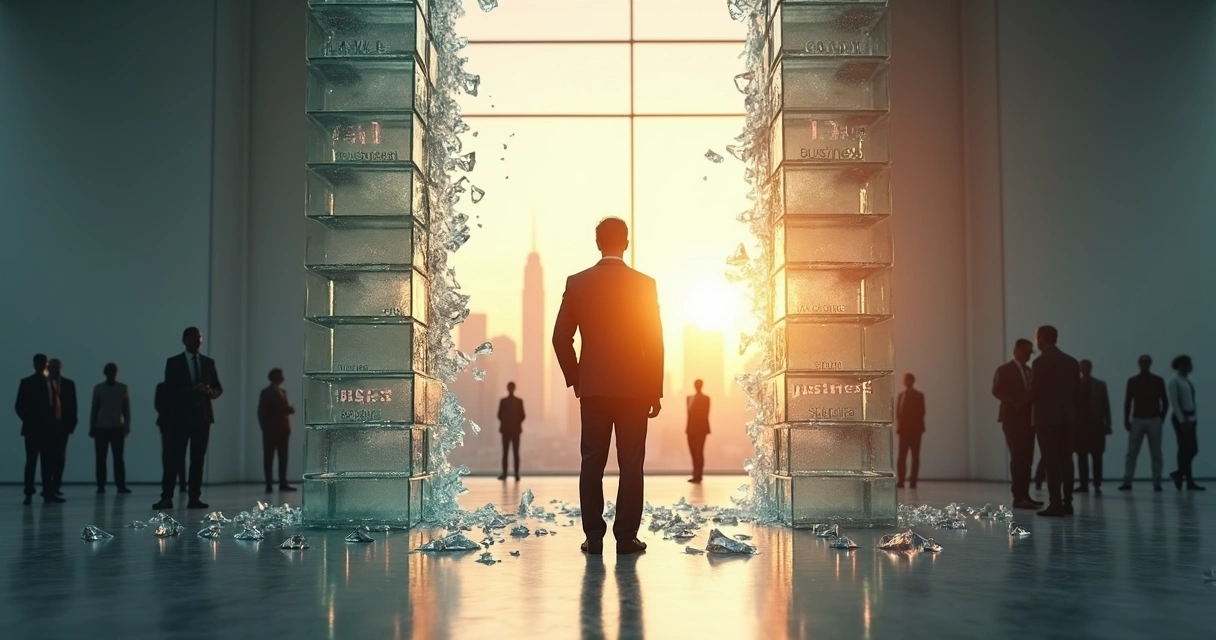 Business leader breaking a wall of myths to reveal clear conscious vision 