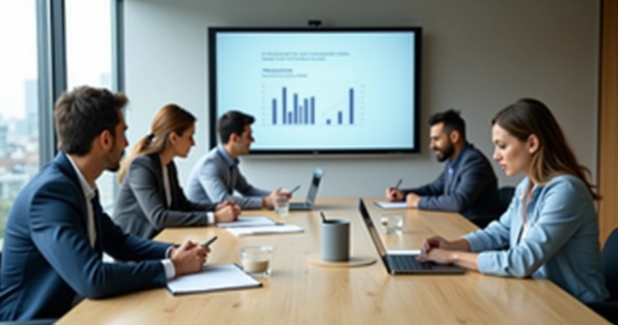 Team in a meeting where one unfocused participant checks their phone while others stay engaged 