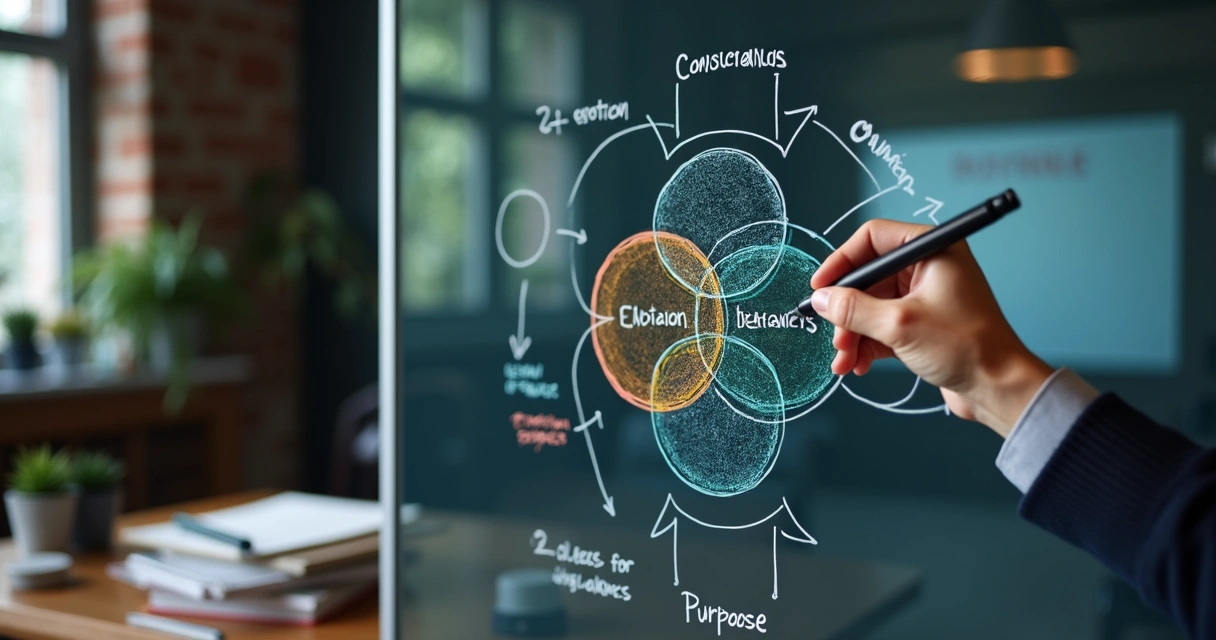 Diagram of emotion, consciousness, behavior, and purpose as a system 