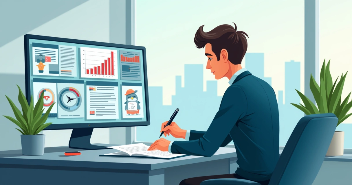 Pessoa analisando gráficos e dados em cenário político digital 