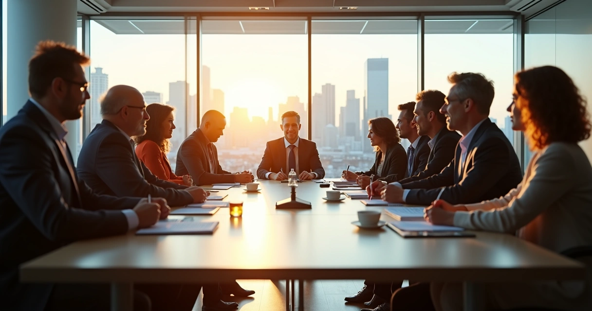 Reunião de conselho de administração com diversidade de gênero e idade 