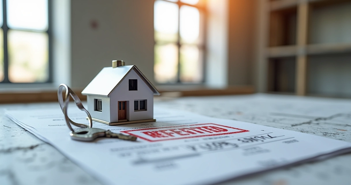 Chave em cima de documentos de regularização de imóvel 