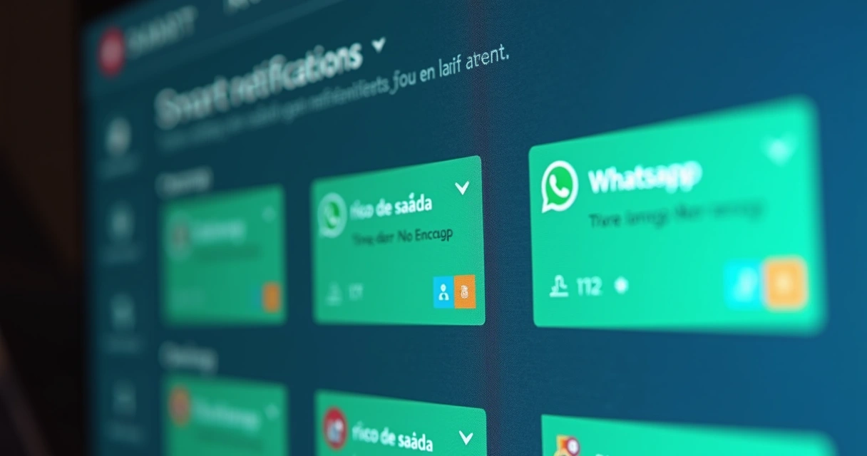 Console mostrando alertas inteligentes de grupos WhatsApp 