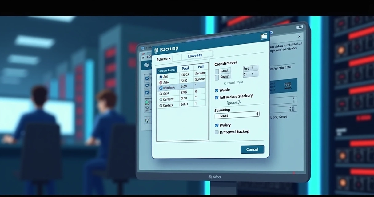 Tela de configuração do agendamento de backup na interface Bacula Enterprise