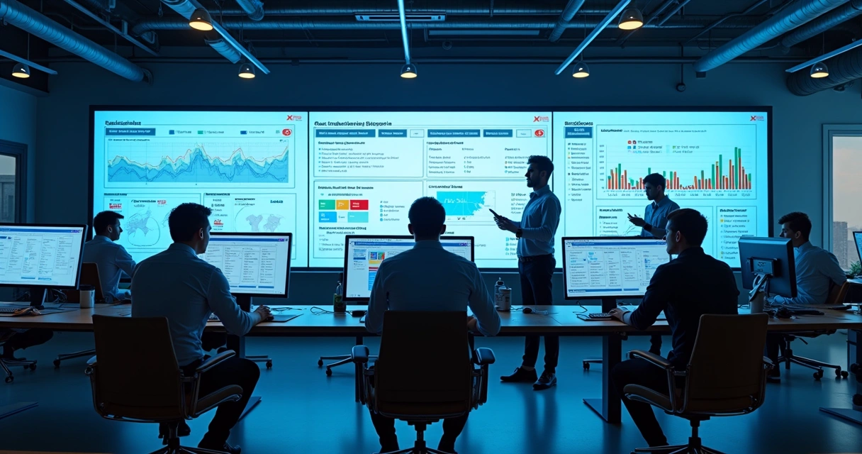 Painel central de XDR com gráficos em tela grande