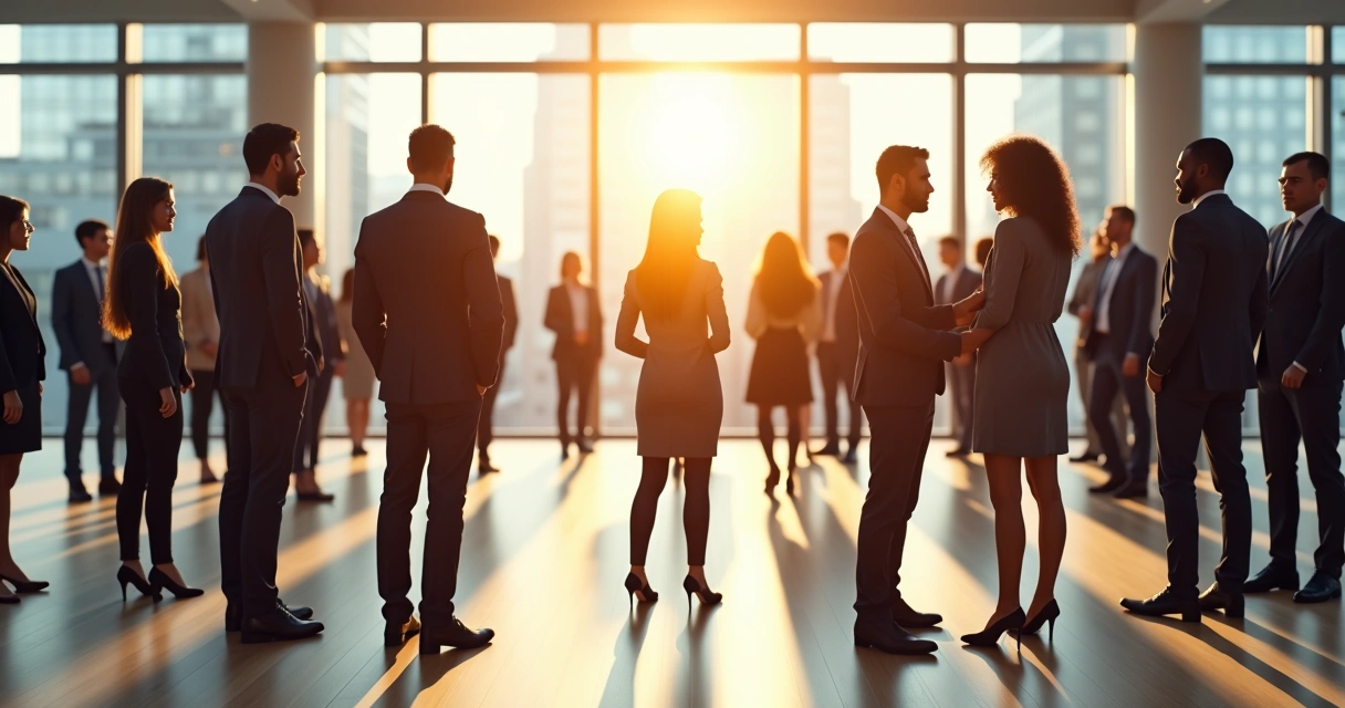 Grupo simulando dinâmicas de equipe em atividade de constelação sistêmica 