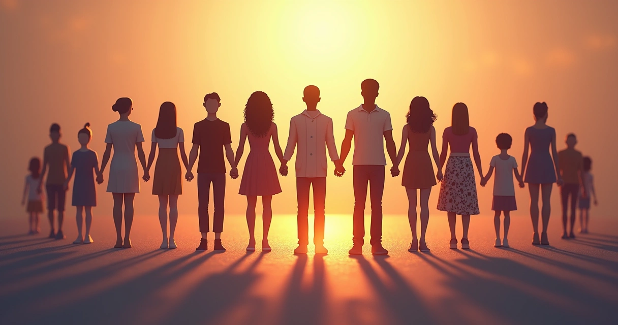 Figuras humanas em círculo representando dinâmicas familiares