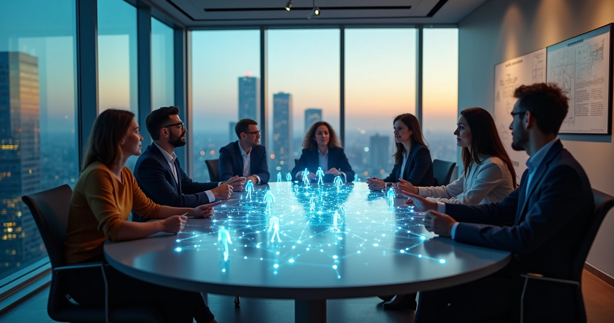 Rede de pessoas conectadas simbolizando constelação sistêmica e inovação 