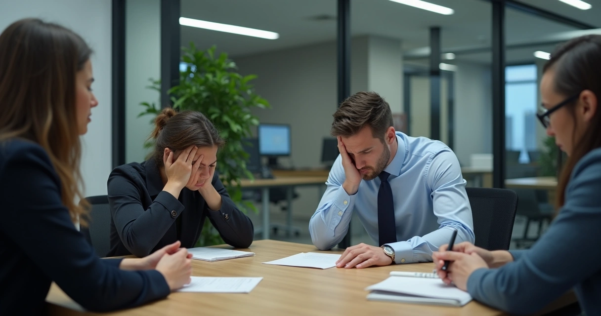 Pessoa recebendo cobrança constrangedora na frente de outros no escritório 