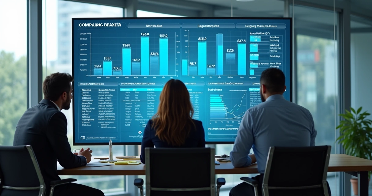 Equipe analisando dados para construção de listas de leads B2B segmentadas 