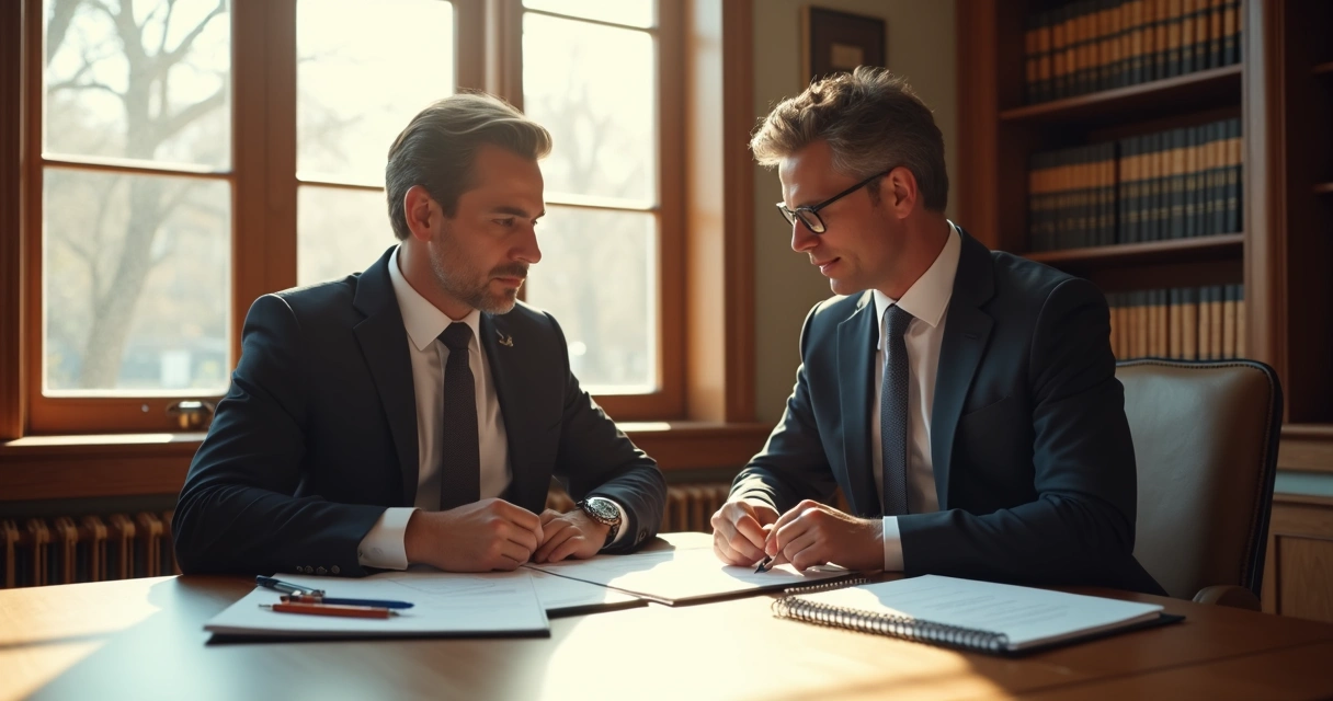 Advogado orientando empresário sobre dívidas fiscais 