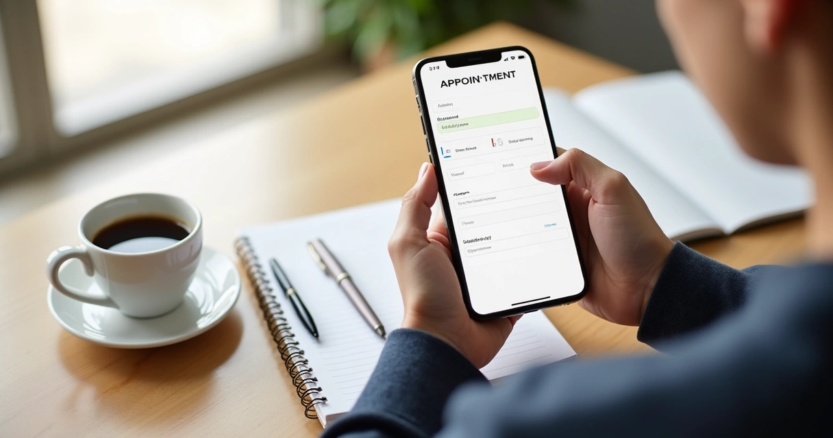 Paciente preenchendo formulário digital em celular 