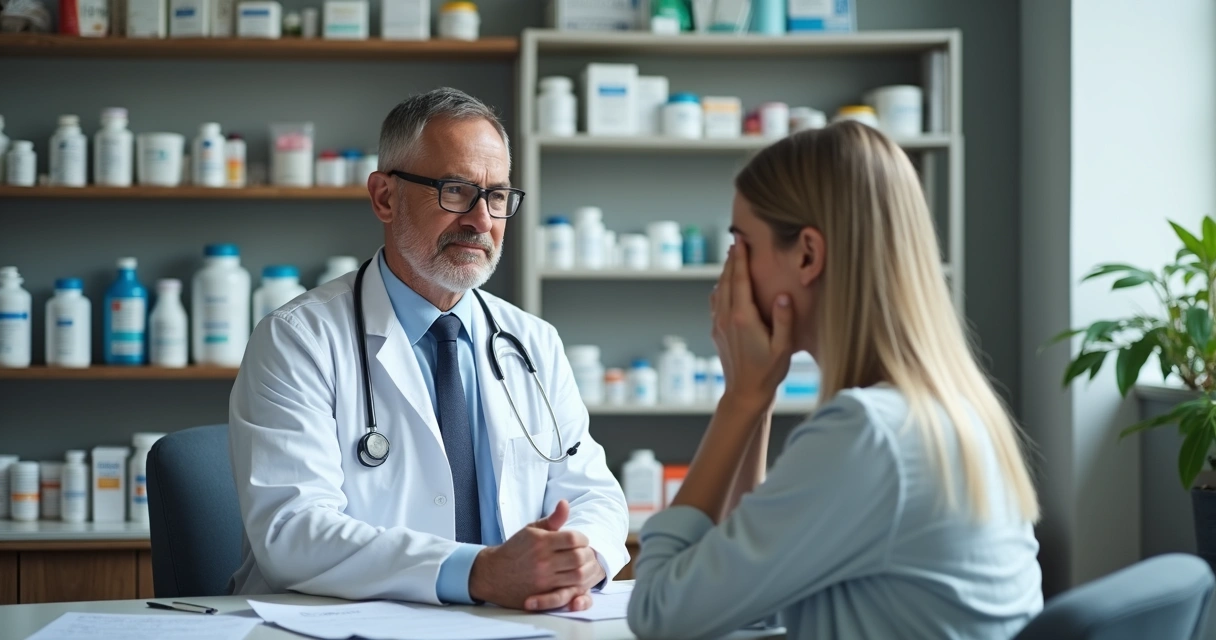 Médico avaliando sintomas de alergia respiratória em paciente