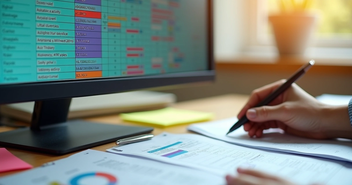 Tela de computador com tabela de códigos CNAE abertos 