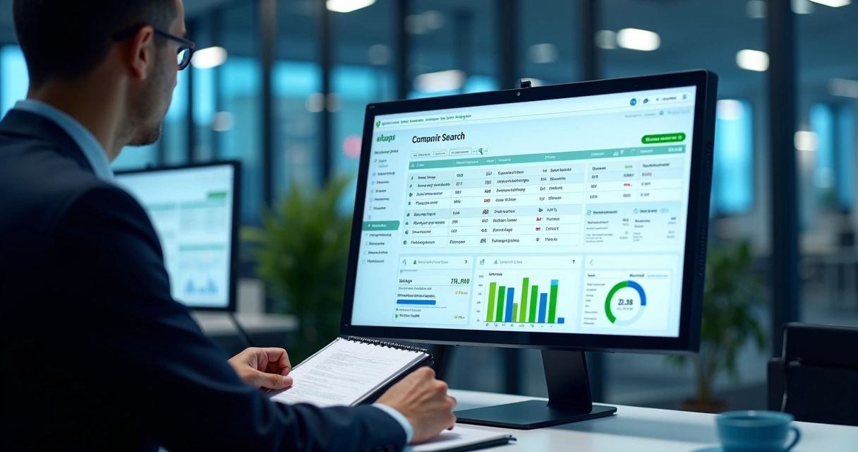 Consulta Empresa: Como Acessar Dados e Potencializar Vendas 2 Tela de computador mostrando busca de CNPJ online