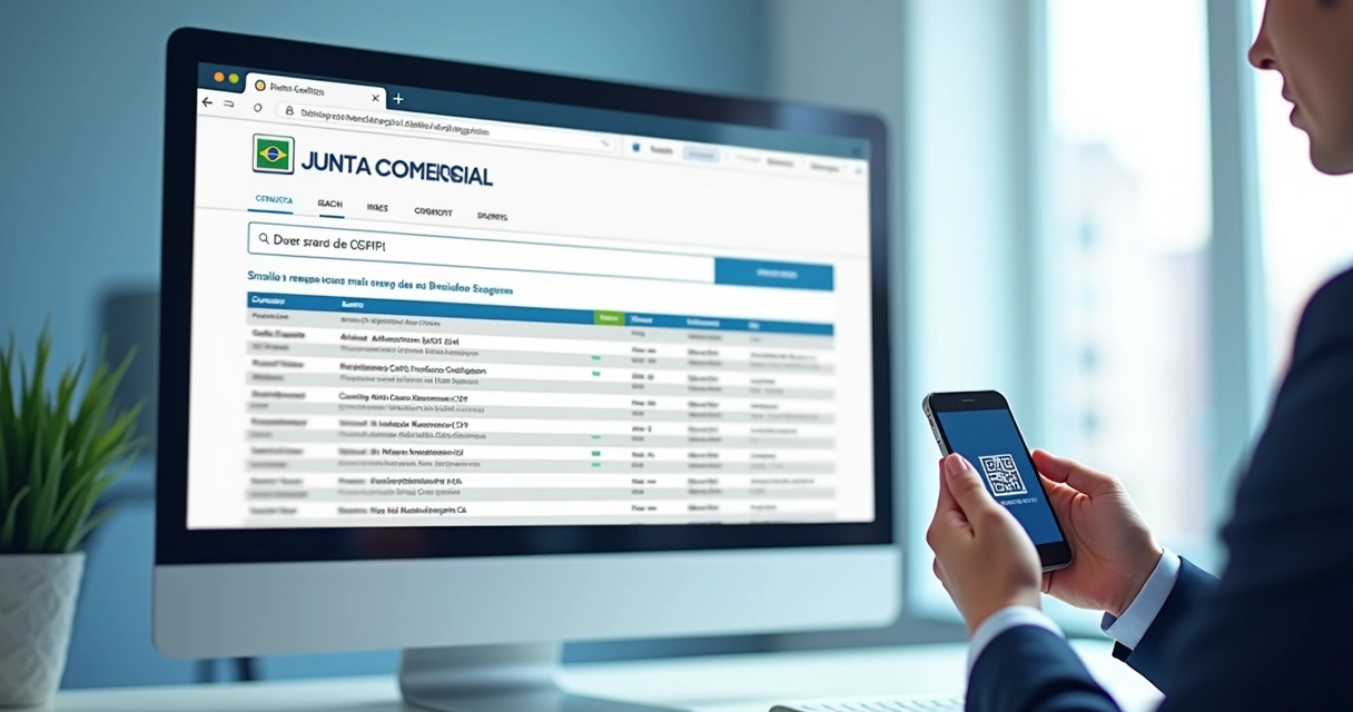 Tela de consulta de empresas pelo CPF na Junta Comercial 