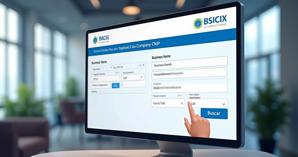 Tela de sistema consultando CNPJ de empresa 