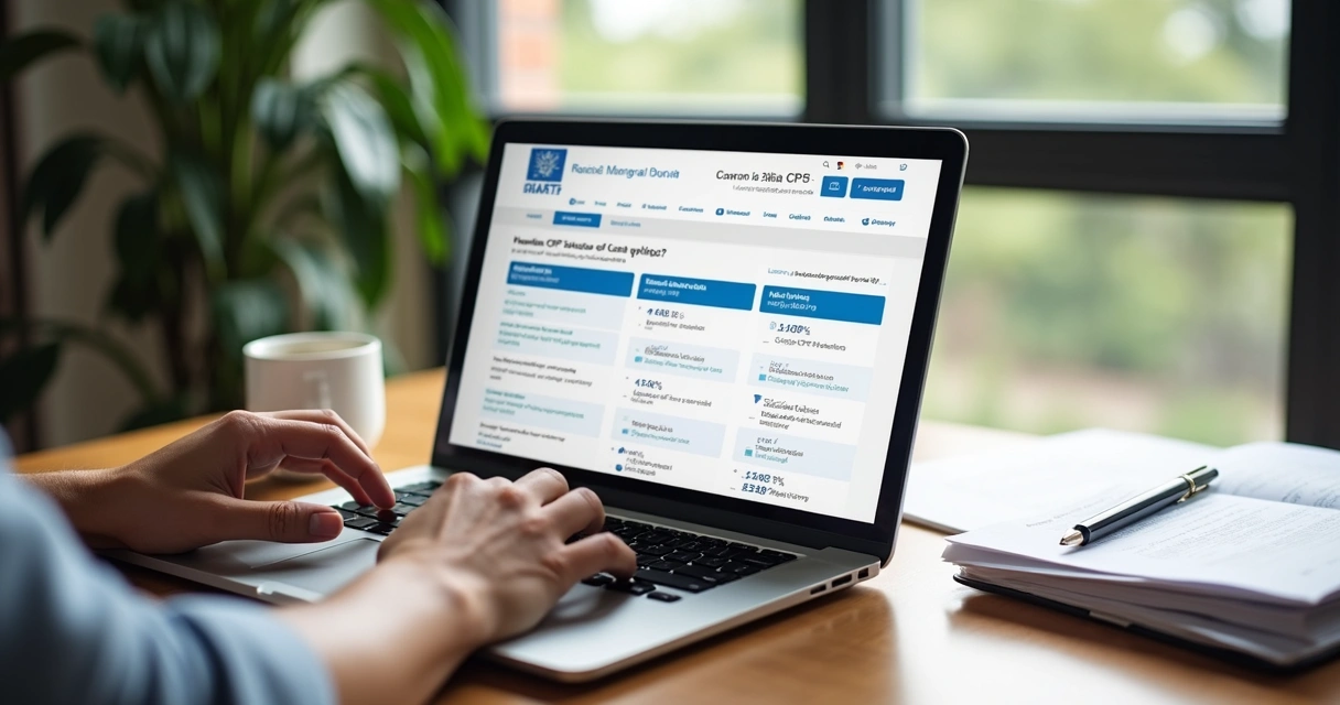 Pessoa consultando situação cadastral do CPF no notebook com tela mostrando dados da Receita Federal 