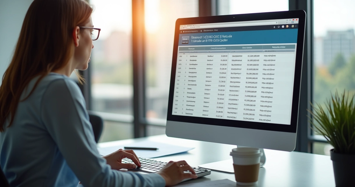 Tela de computador mostrando consulta de código tributário em sistema ERP 