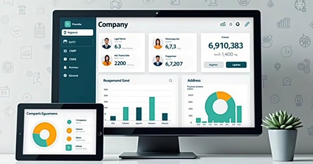 Tela exibindo dados cadastrais completos de empresa 