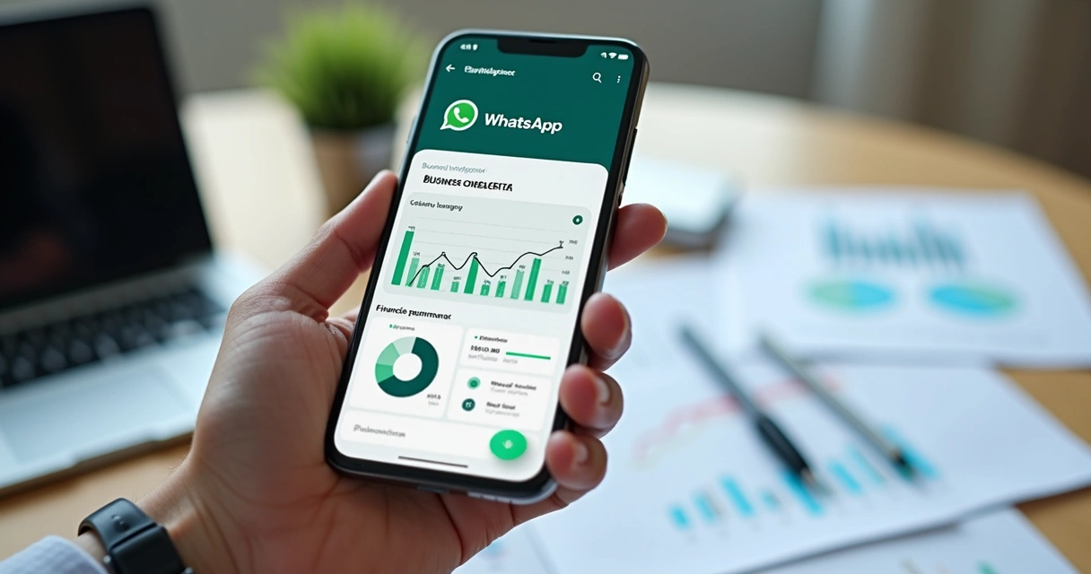 Pessoa usando WhatsApp no celular para consultar dados financeiros 
