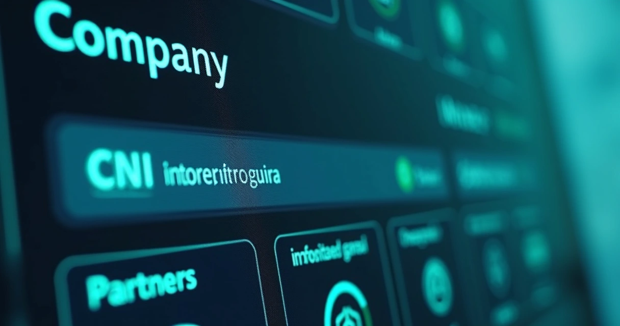 Tela digital com dados de CNPJ sendo consultados em plataforma 