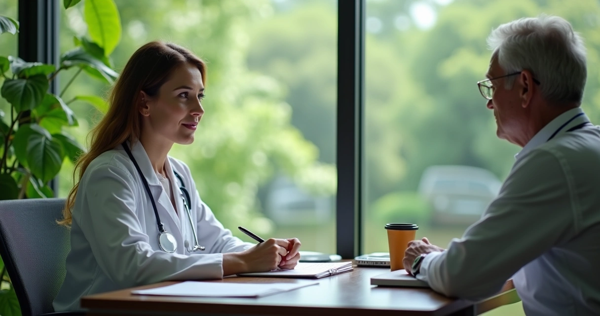 Consulta médica entre endocrinologista e paciente 