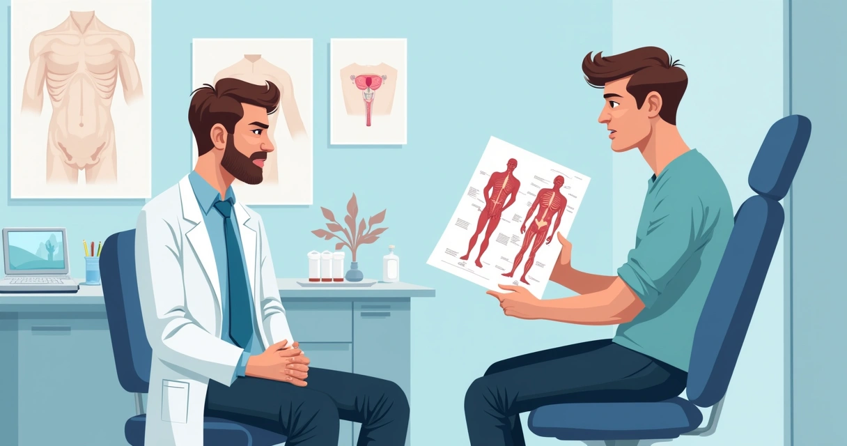 Consulta entre paciente e médico urologista 