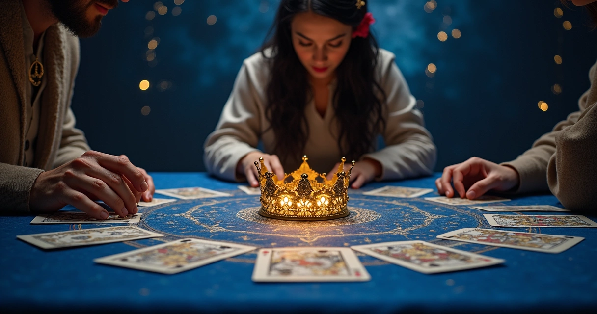 Consulta espiritual com mesa real e baralho clássico 