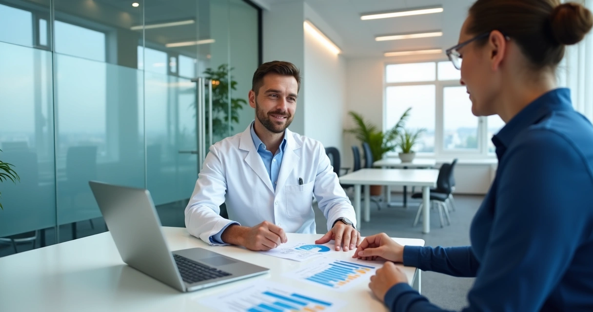 Reunião estratégica em clínica odontológica 