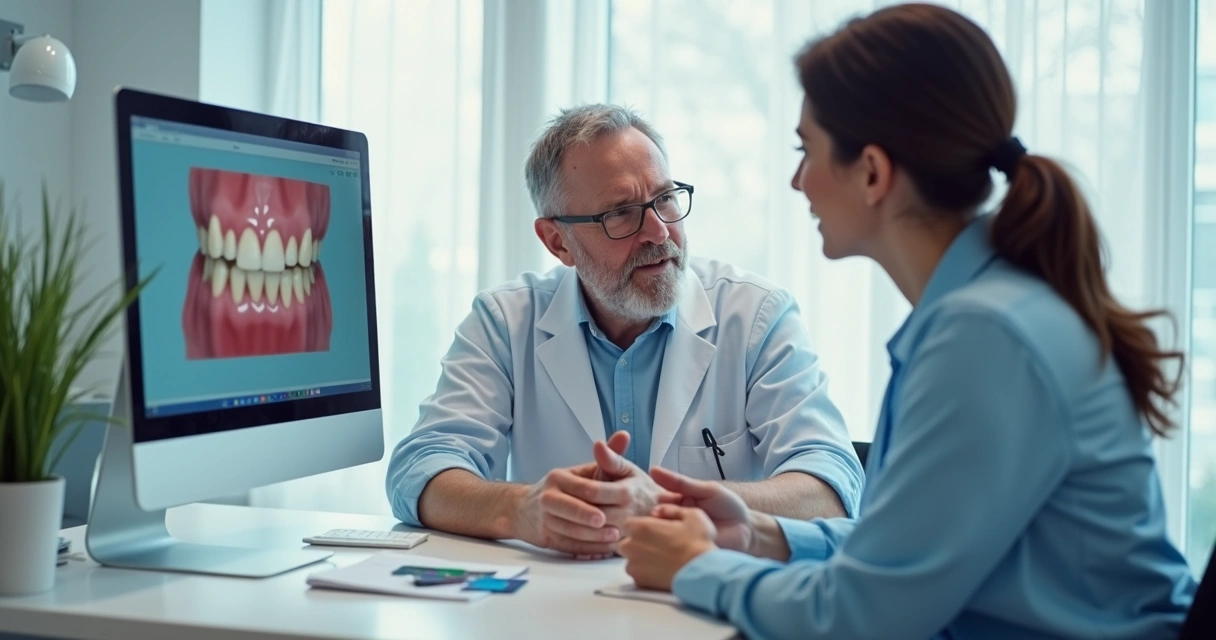 Paciente conversa sobre pagamento parcelado em clínica odontológica