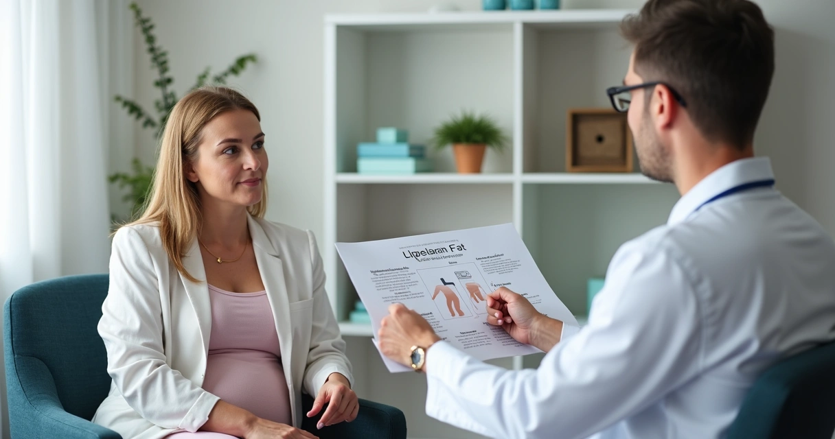 Consulta médica em clínica moderna com foco em tratamento do lipedema