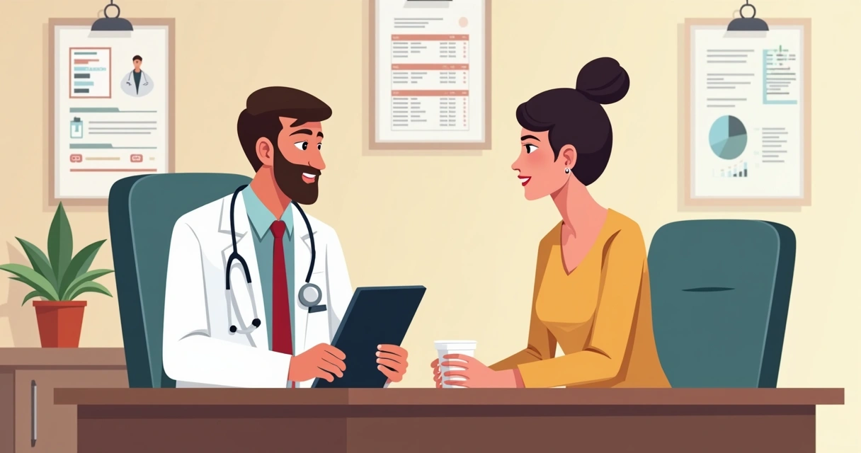 Regimes antirretrovirais com dois fármacos: evidências e aplicações clínicas 2 Médico analisa exames e orienta paciente sobre regime de dois antirretrovirais em consultório.