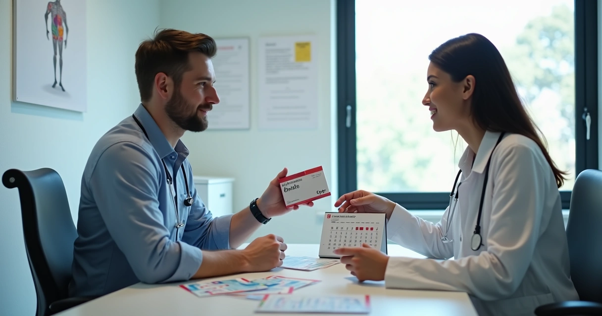Paciente recebendo orientação sobre PrEP em consultório médico