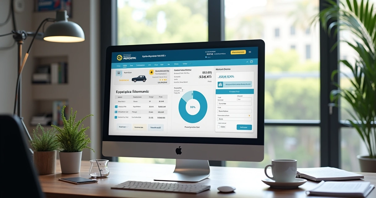 Detalhamento digital de consulta de IPVA em Minas Gerais, mostrando tela de computador com informações do veículo 