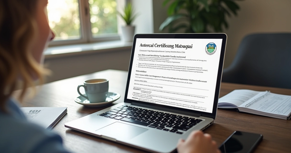 Pessoa consultando matrícula de imóvel em um notebook moderno