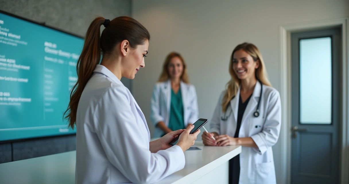 Paciente olhando celular para agendar consulta médica online 