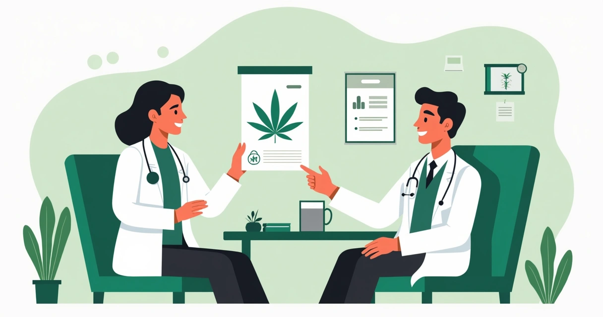 Consulta médica com discussão sobre tratamento de Cannabis medicinal 