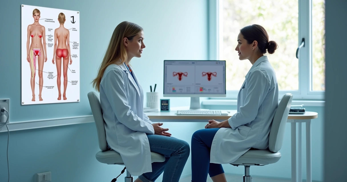 Consulta médica para exame preventivo de câncer do colo do útero com foco no Papanicolau 