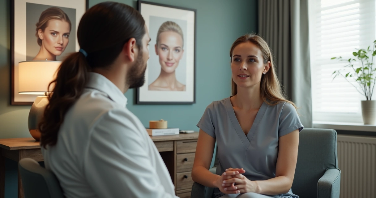 Médico conversando com paciente sobre tratamento íntimo 