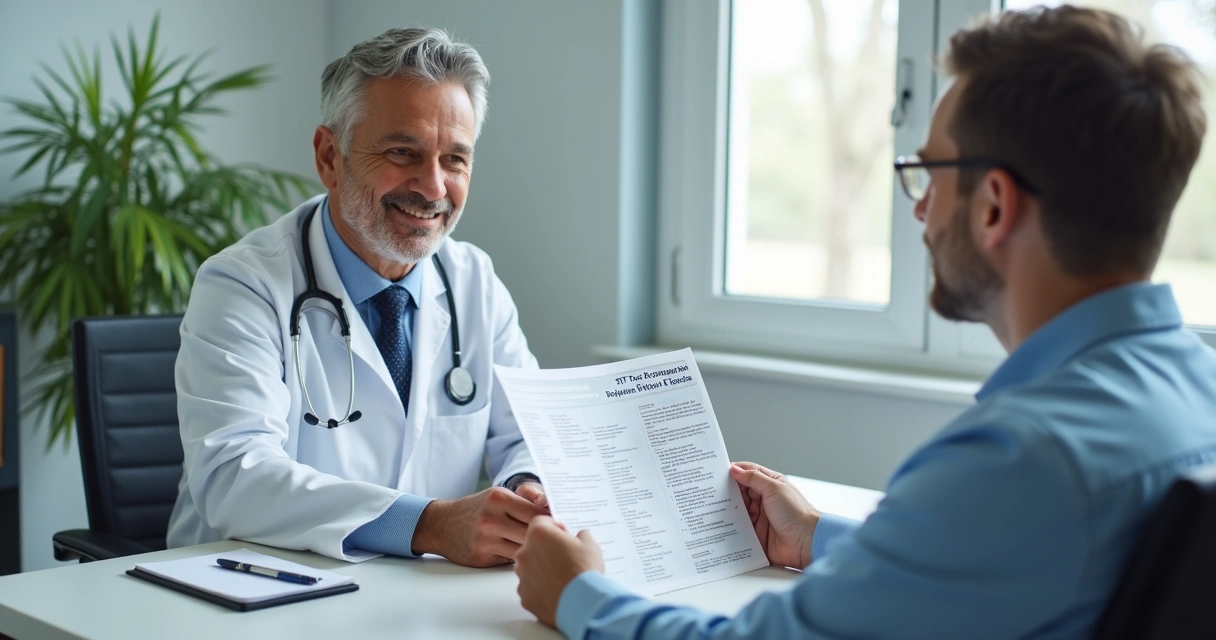Médico conversando com paciente sobre exames de ISTs