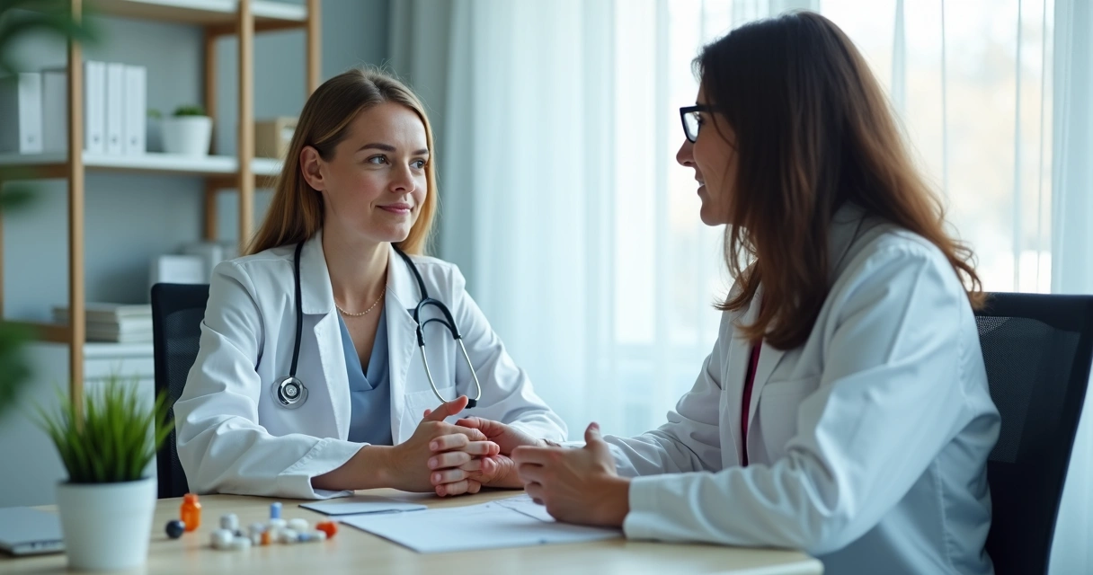 Paciente recebendo orientações sobre tratamento com Mounjaro 